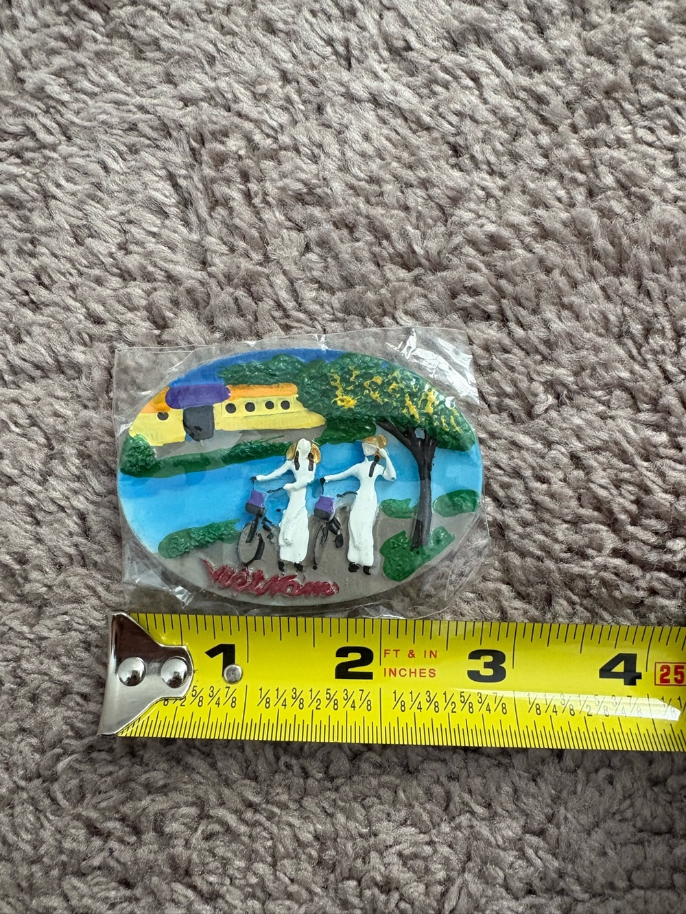Vintage Vietnam Ceramic Fridge Magnet
